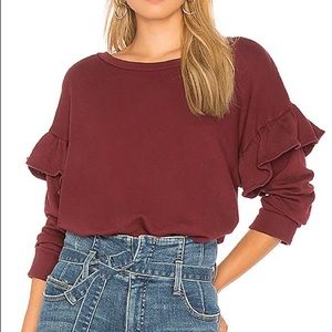 Maroon Ruffle Sweater